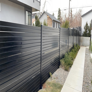 Cheap metal fence panels customized powder coated aluminum slat fence panels with spacer