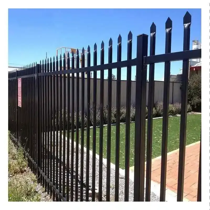 High security picket fence customized outdoor galvanized steel spear top picket fence design