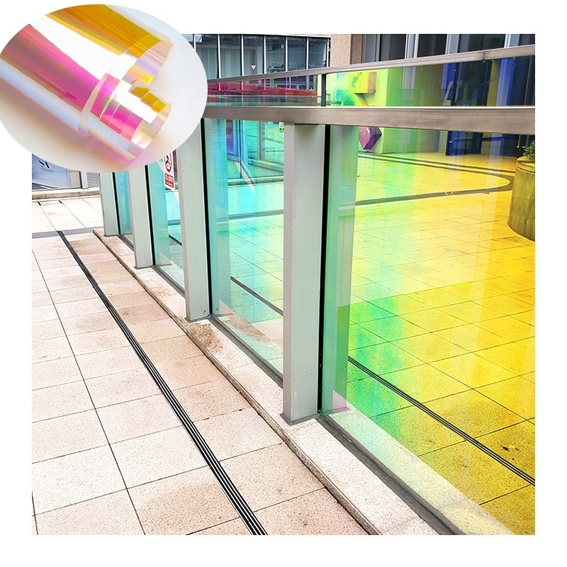 Self Adhesive 1.38x30m Dichroic Film Decorative Window Film Iridescent Glass Tint Film