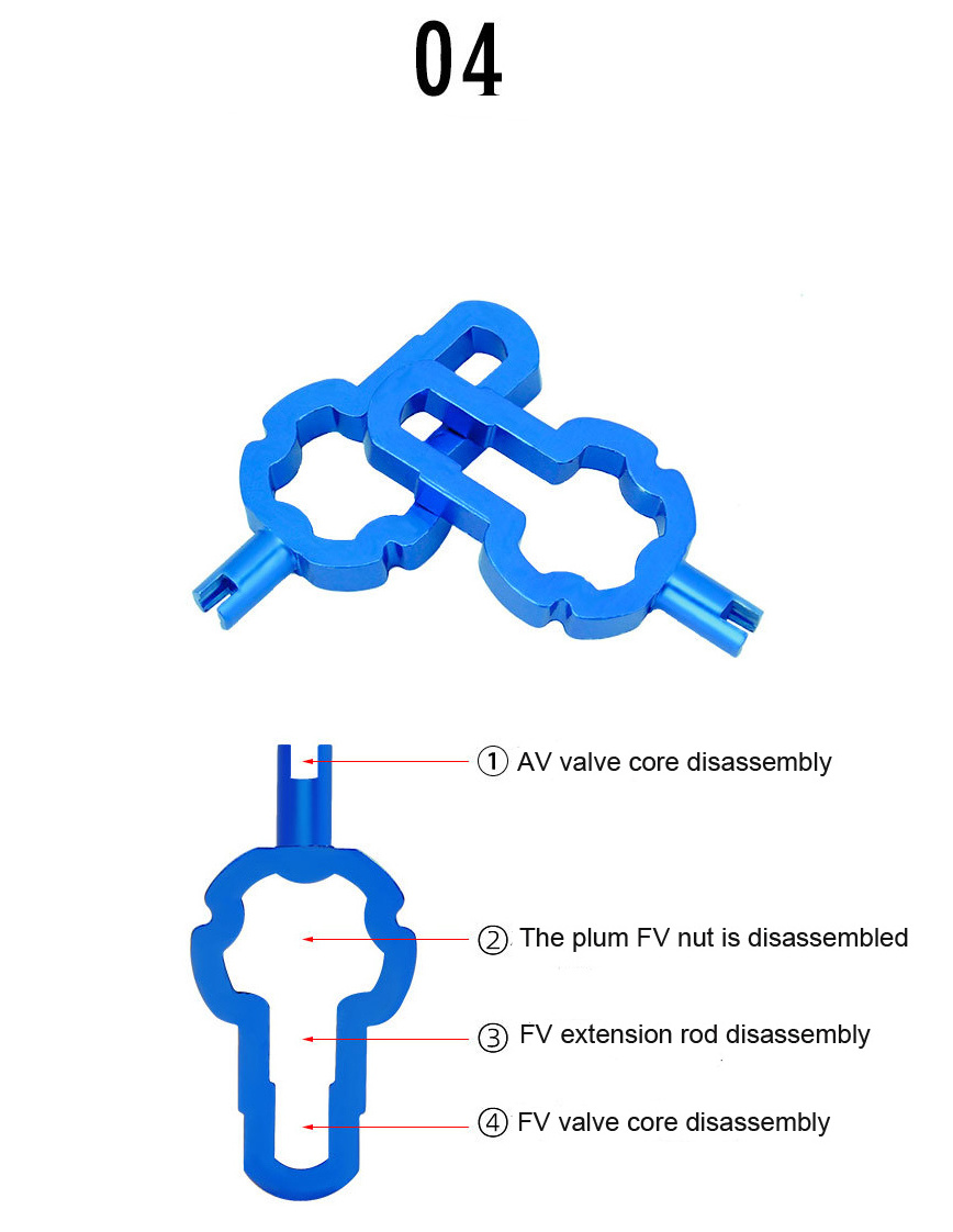 TOOPRE Bicycle Multifunctional Schrader Valve Core Tool Presta Nozzle Tire Valve Extension Rod Removal Wrench Bike Tube Tools