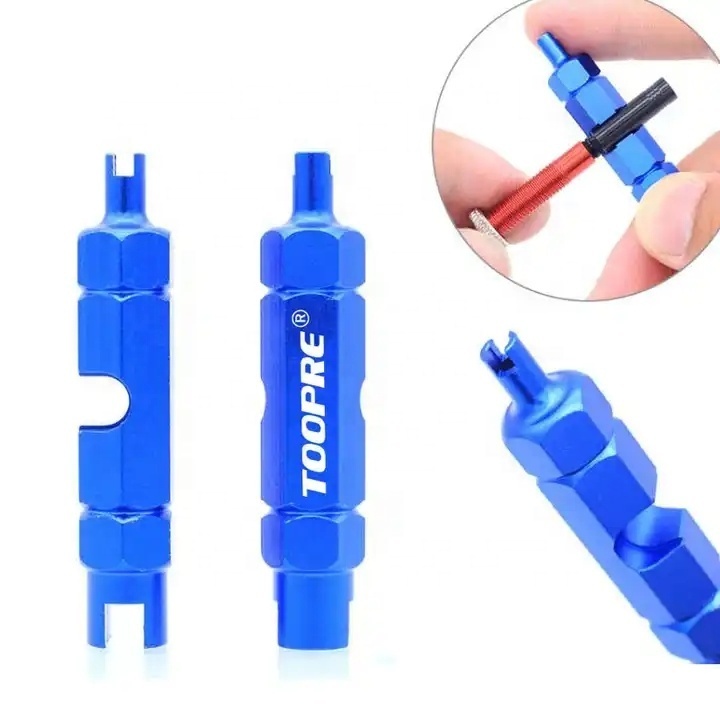 TOOPRE Bicycle Multifunctional Schrader Valve Core Tool Presta Nozzle Tire Valve Extension Rod Removal Wrench Bike Tube Tools