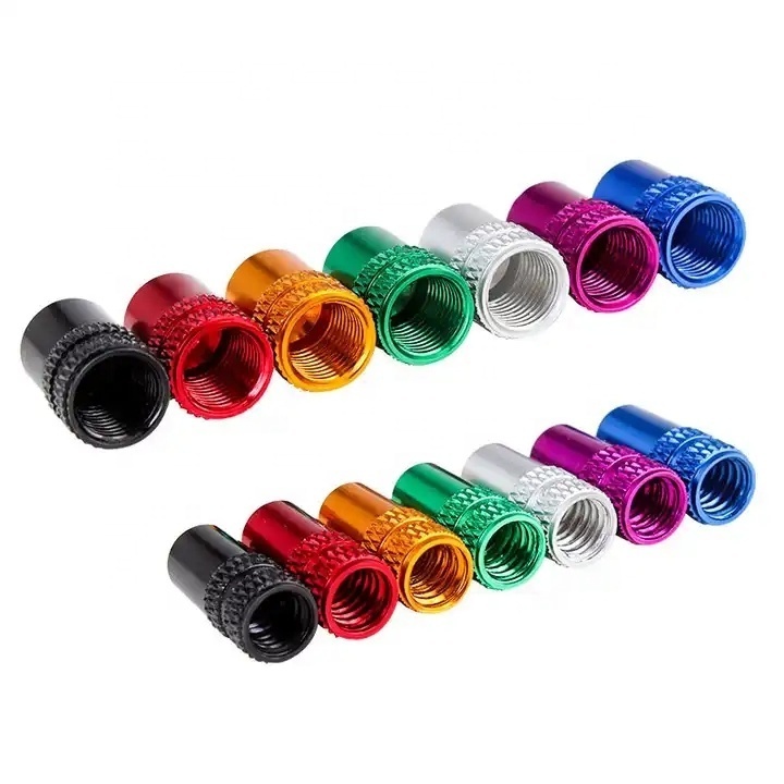 Factory Wholesale Colorful Bicycle Valve Cap Aluminum Alloy Road Mountain Bike Tire Schrader/Presta Valve Cap Bike Tire Caps