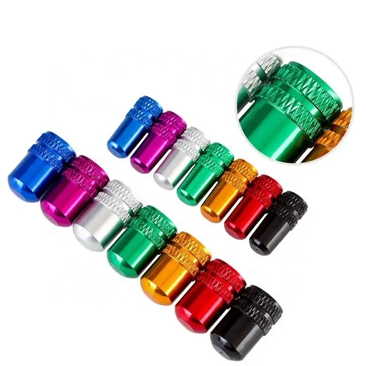 Factory Wholesale Colorful Bicycle Valve Cap Aluminum Alloy Road Mountain Bike Tire Schrader/Presta Valve Cap Bike Tire Caps