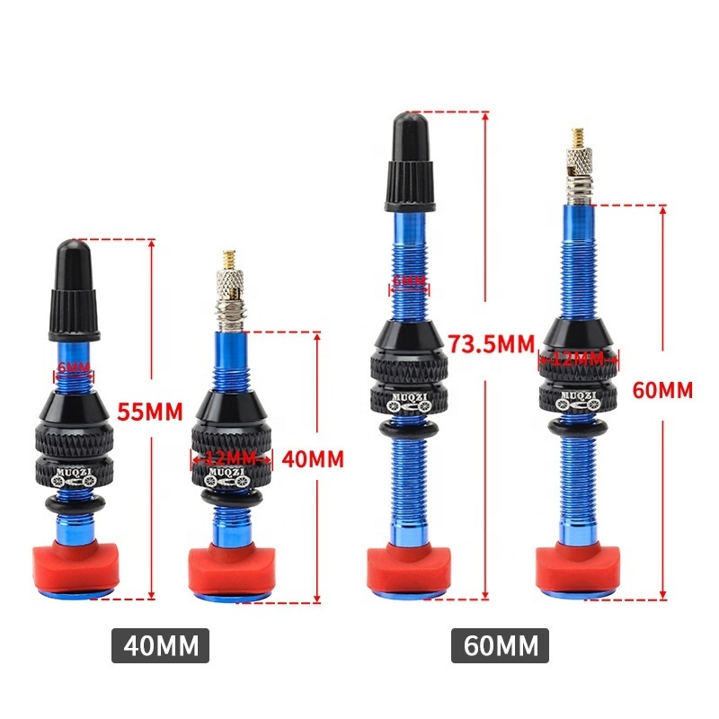 Top Quality MUQZI Aluminum Alloy 40/60MM Bicycle Presta Stem Mountain Bike French Vacuum Air Nozzle Tubeless Tire Valve