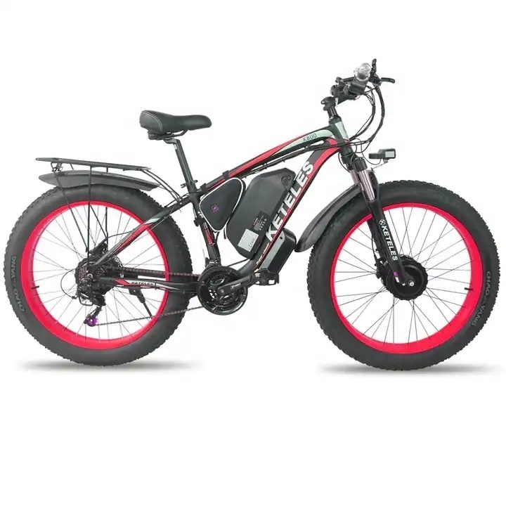 2023 New KETELES K800 Electric Fat Bike Dual Motor Two Wheel Drive 1000W 17.5AH Battery Electric Bike 26x4.0 Inch