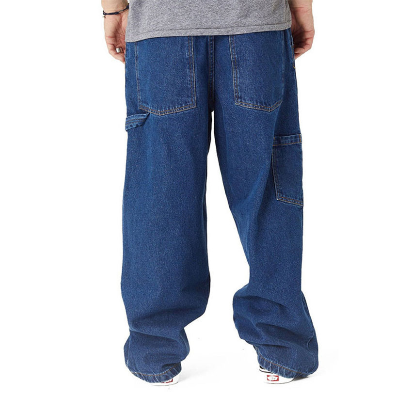 Custom 2023 Blue Boys Wide Leg Pants Baggy Fit Stacked Denim Jeans Street Wear Casual Black Big Loose Skater Jeans