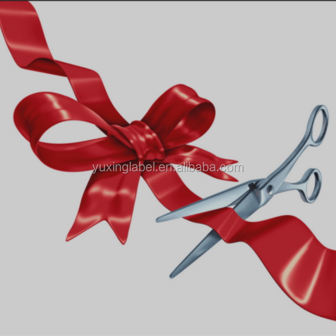 4inch red satin ribbon used for GRAND OPENING ribbon tape