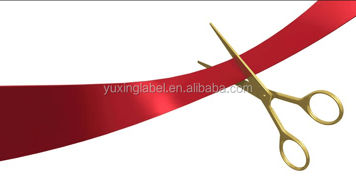 4inch red satin ribbon used for GRAND OPENING ribbon tape