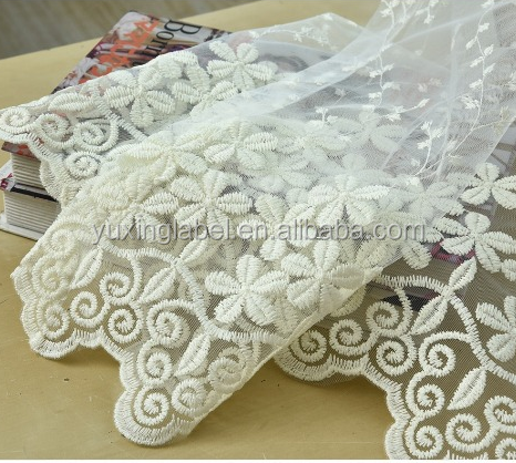 Newest High Quality White rose flower Trim Lace Fabric