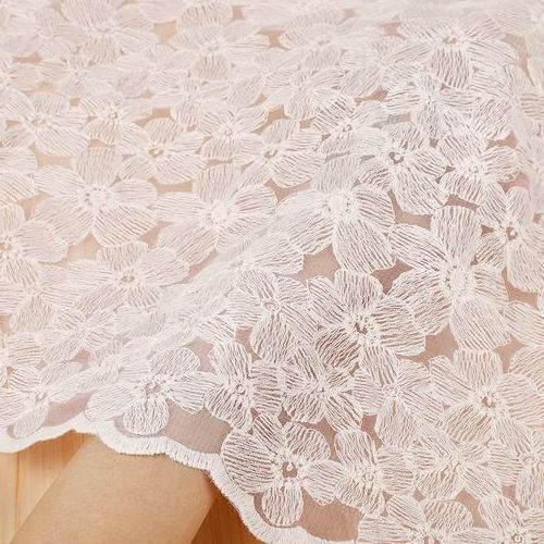 Newest High Quality White rose flower Trim Lace Fabric