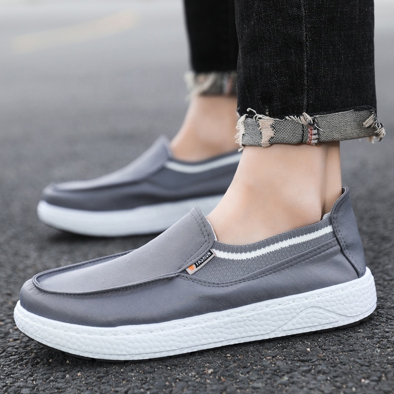 Hot sale blank slip-ons men s slip casual shoes thin sole canvas trendy shoes sneakers for men canvas trendy shoes