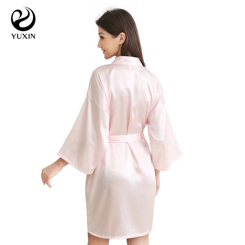 Wholesale Satin Women's Robes Wedding Morning Gown Silk Adult Pajamas Spa Robe