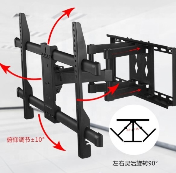 MA60A Large Size and Mobile screen projection Six Arms Swivel full motion tv mount bracket 32-75 inch Monitor Wall Bracket