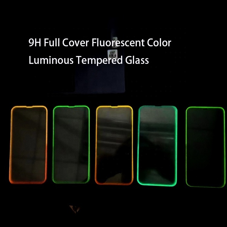 Color Glowing in The Dark Tempered Glass Luminous Screen Protectors for iphone  Samsung Xiaomi Huawei