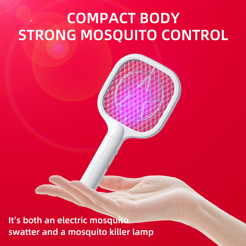 2-in-1 Portable USB Rechargeable Electric Mosquito Swatter Home Pest Control Mini Electric Mosquito Exterminator