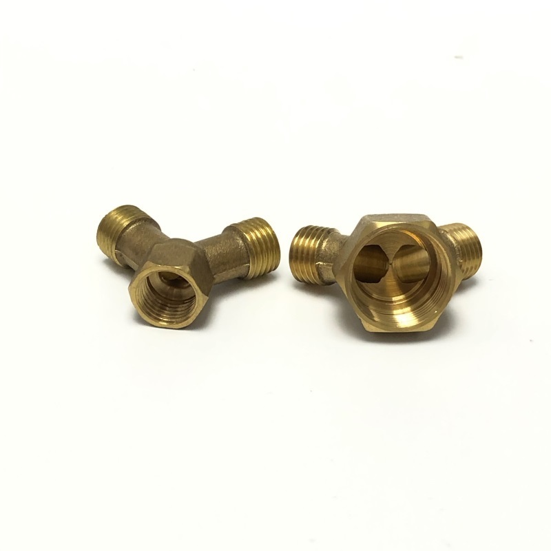 Oem Brass Hexagon Shape Hose Y Connector 3 Way Tube Pipe Joint Fitting