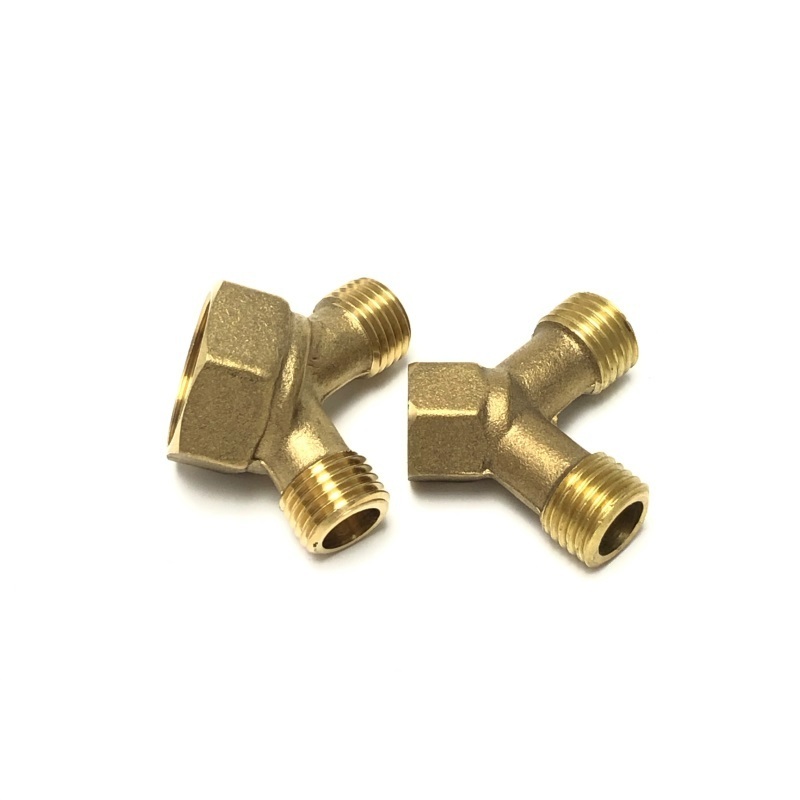 Oem Brass Hexagon Shape Hose Y Connector 3 Way Tube Pipe Joint Fitting