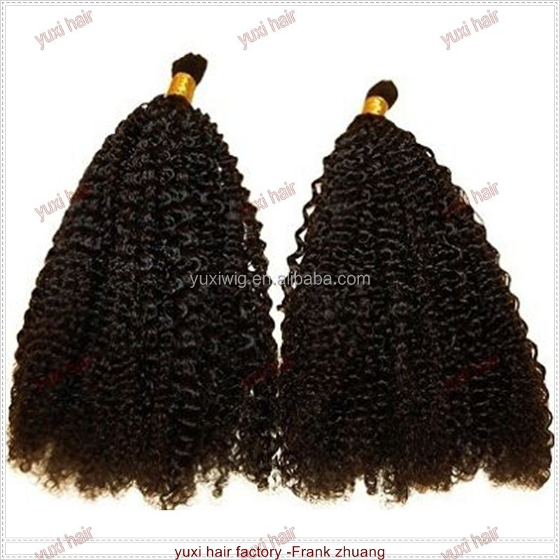 100% positive feedback afro kinky human hair bulk extensions