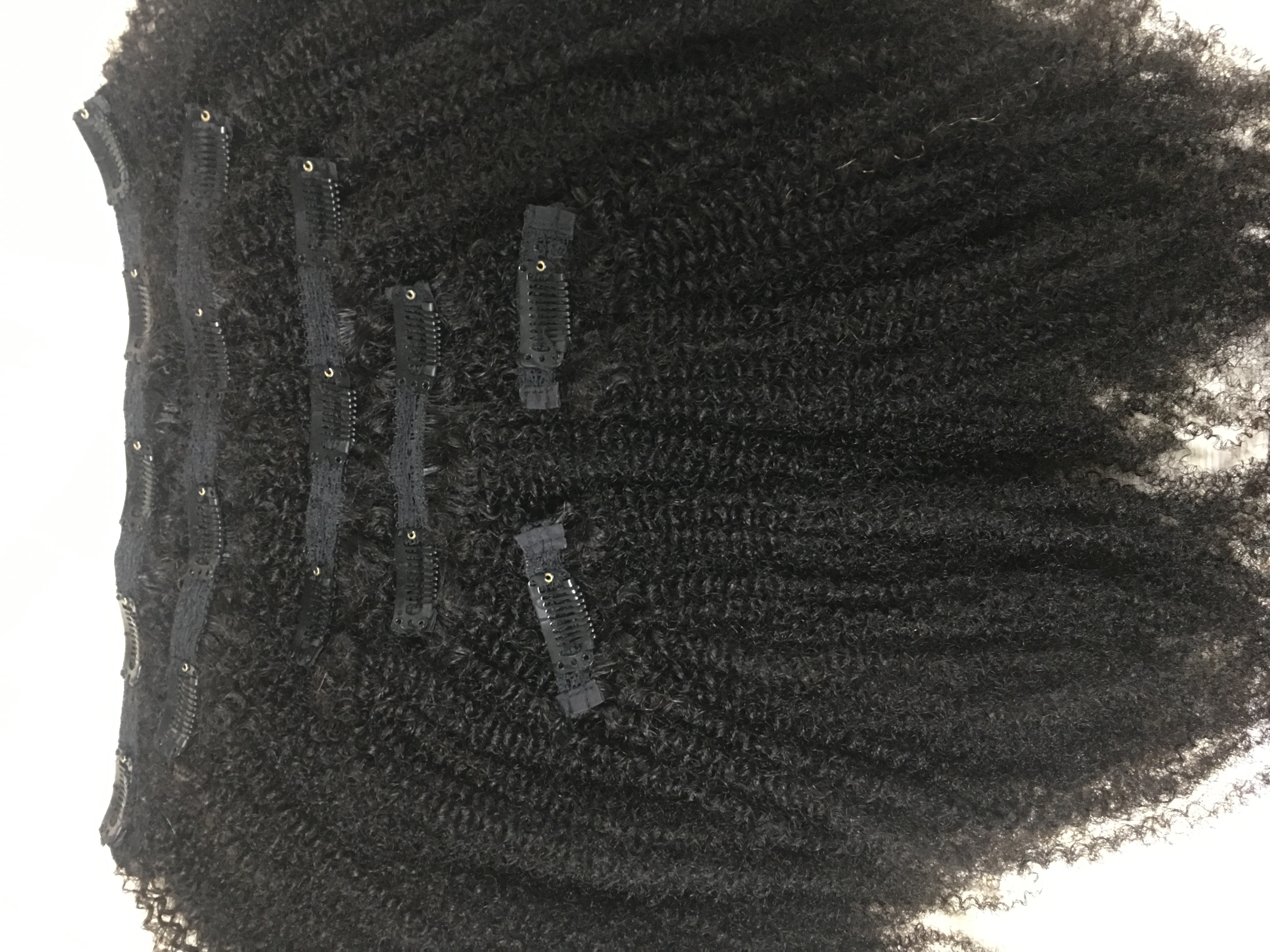 Very popular household makeup hair products Top quality easy kinky clips puff afro mongolian kinky twist weave