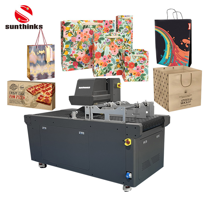 Digital Single Pass Kraft Paper Bread Bag Printer Auto Bag Feeding Color Bag Printing Machine