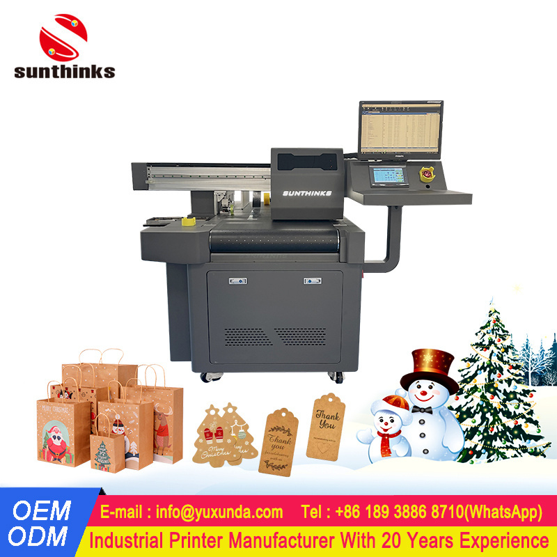 Sunthinks Custom Digital Single Pass Small Box Printing Machine Paper Bag Printer Machine With Auto Feeder