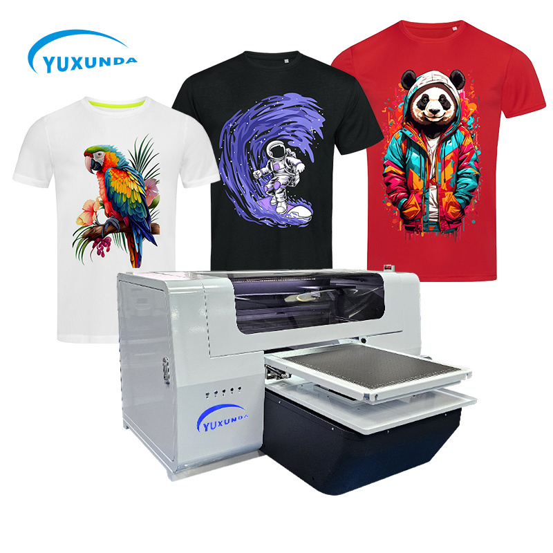 Yuxunda High Quality Dtg Printer A4 Size 8 Colors Direct To Garment T-Shirt Flatbed Printing Machine For Dark And Light Clothes