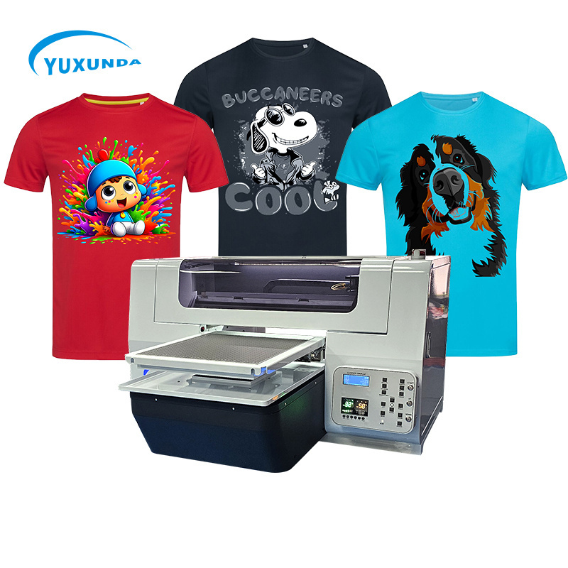 Yuxunda High Quality Dtg Printer A4 Size 8 Colors Direct To Garment T-Shirt Flatbed Printing Machine For Dark And Light Clothes