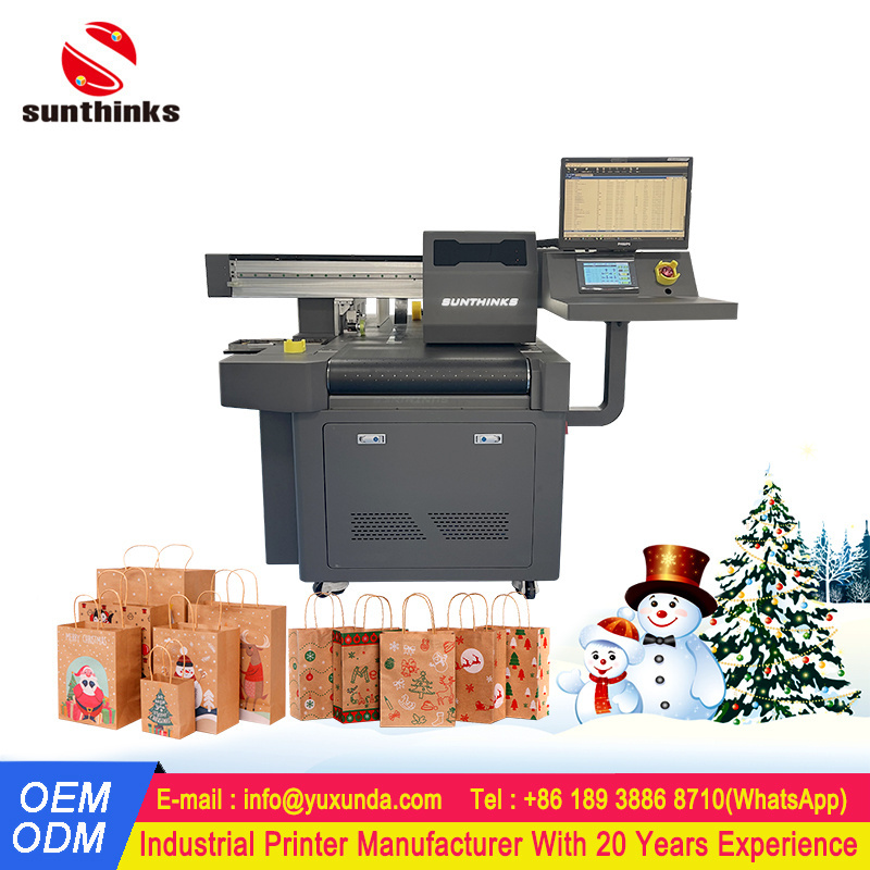 Single Pass Paper Bags Printing Machine Auto Feeder Corrugated Paper Boxes Single Printer With 1 HP Printhead