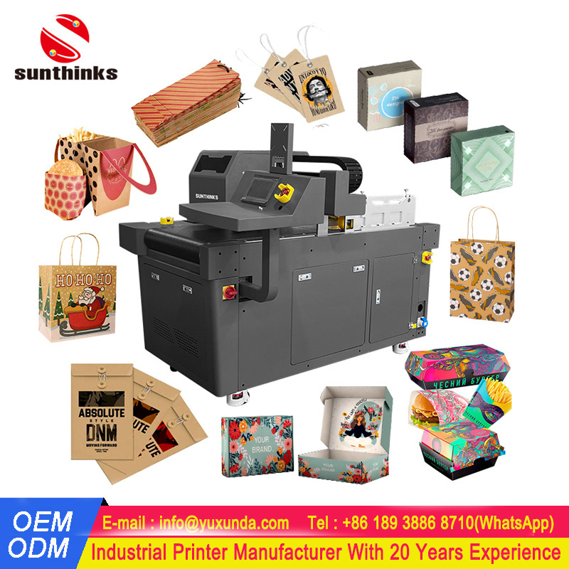 Single Pass Paper Bags Printing Machine Auto Feeder Corrugated Paper Boxes Single Printer With 1 HP Printhead