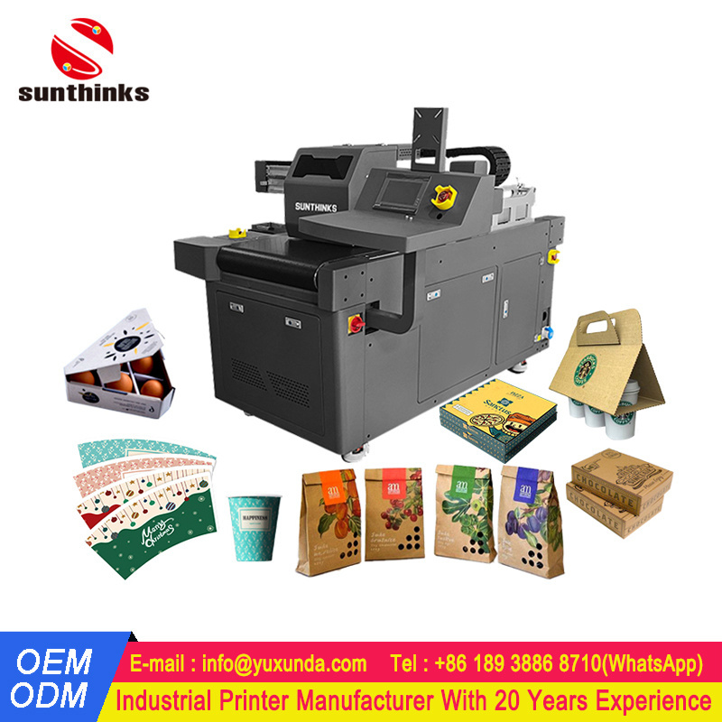 Sunthinks High Speed Single Pass Printing Digital Corrugated Cardboard Carton Printer Pizza Box Printer For Small Business