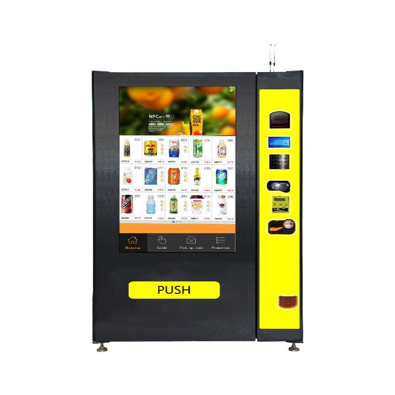 Lcd Advertising Screen Drinks Bottled Lemon Smoothie Vending Machine For Foods