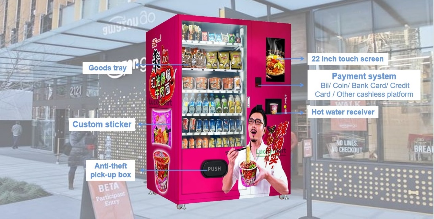 vending machine hot food Ramen instant cup noodle vending machine automatic food vending machines sale that prepare food