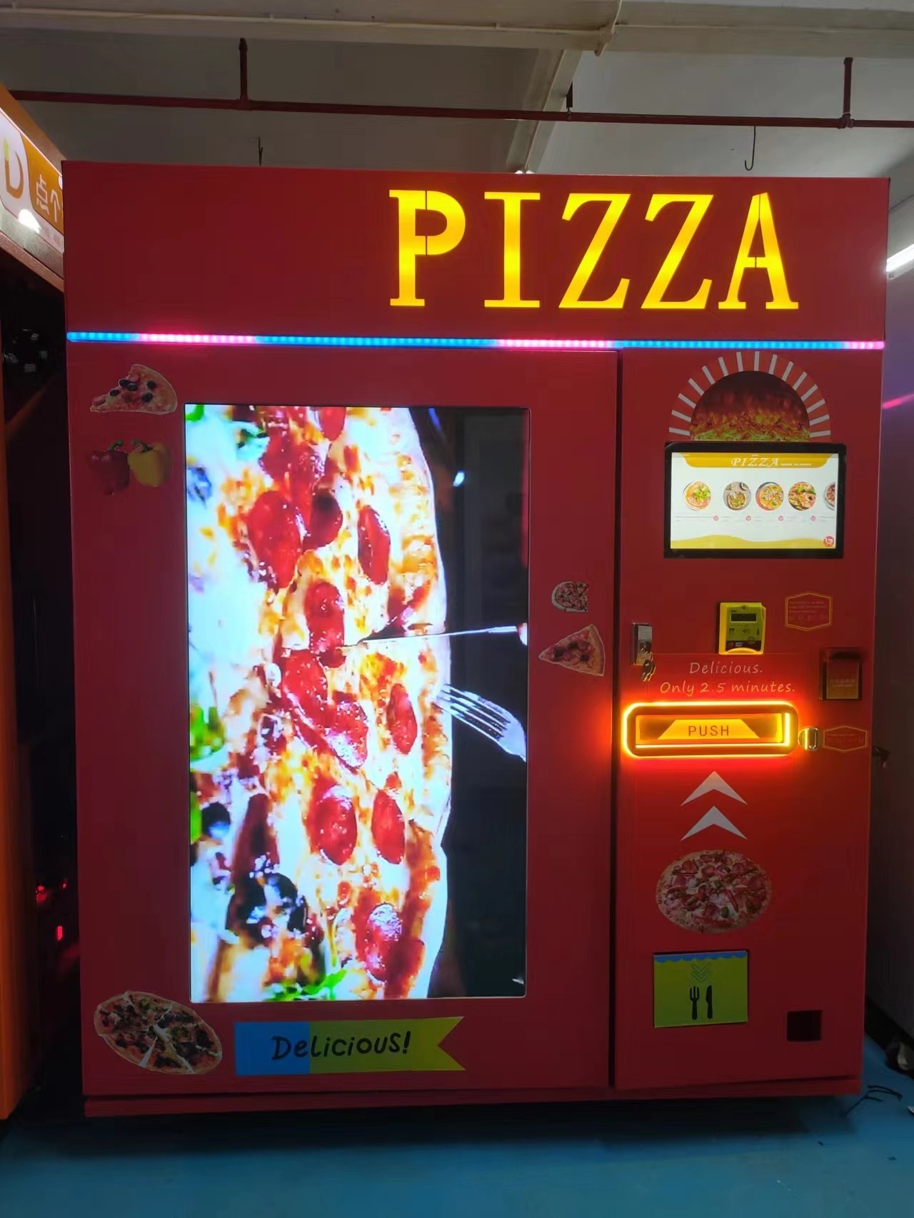 New business ideas vending machines fast food distributeur pizza qr code outdoor kiosk pizza vending machine