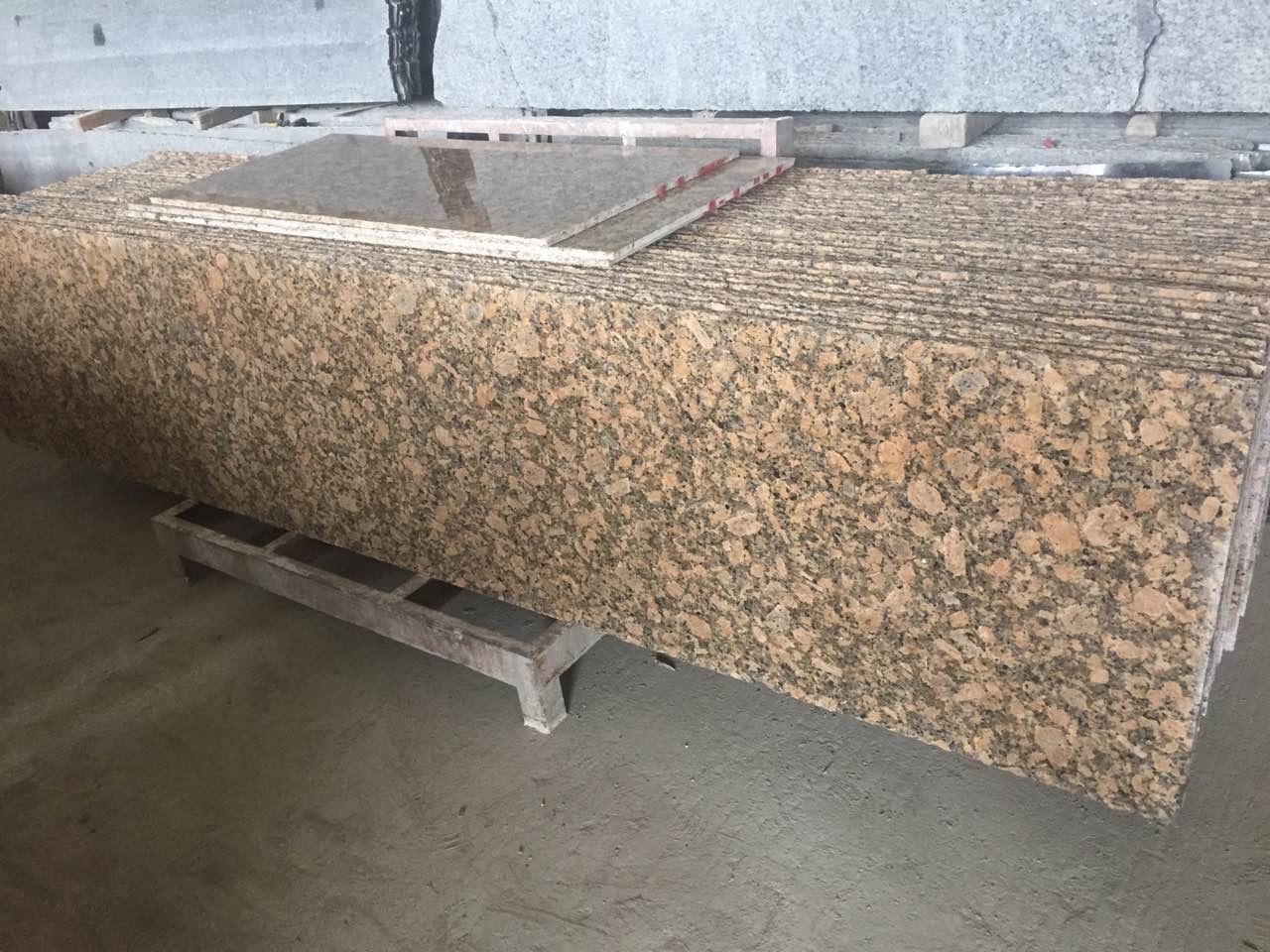 Natural Stone Giallo Fiorito Granite Polished Slabs Tiles Floor Wall  Countertop Tiles with Competitive Price