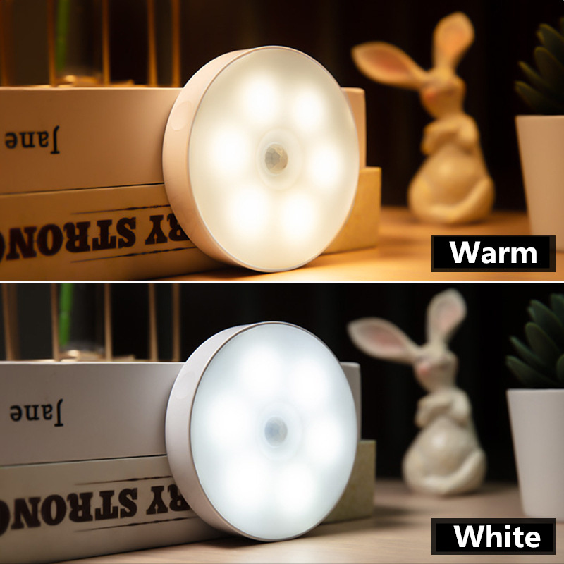 Motion Sensor LED Night Light USB Rechargeable Night Lamp for Bedroom Kitchen Cabinet Light Wireless Closet Light