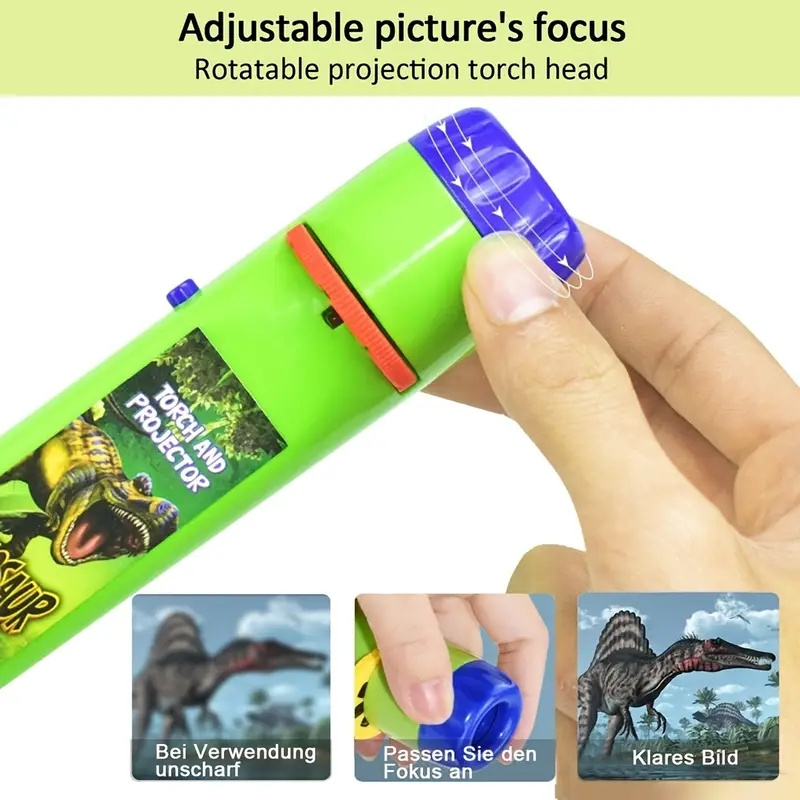 Projection Flashlight Children Projector Light Cute Cartoon Dinosaur Animal Space Night Photo Light Bedtime Learning Fun Toys