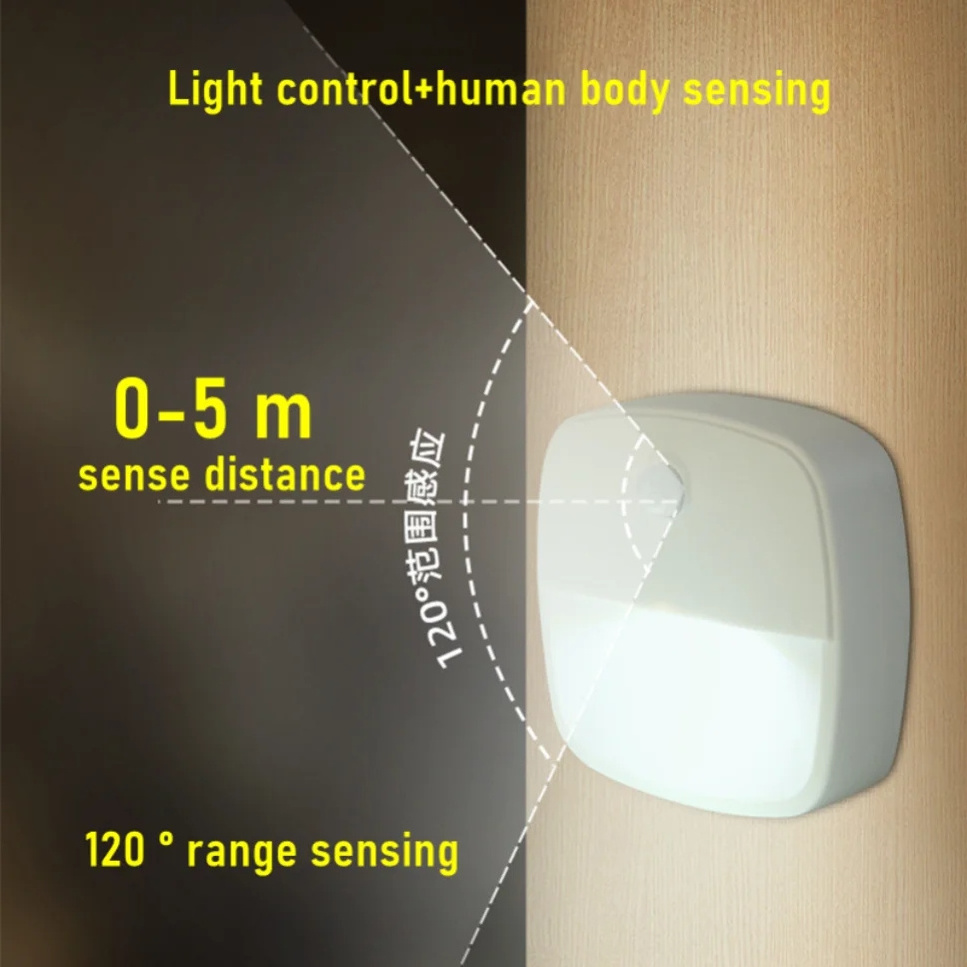 Motion Sensor Light Indoor LED Night Light Stick on Nightlight Battery Operated Lights for Hallway Stair Bathroom Closet Bedroom