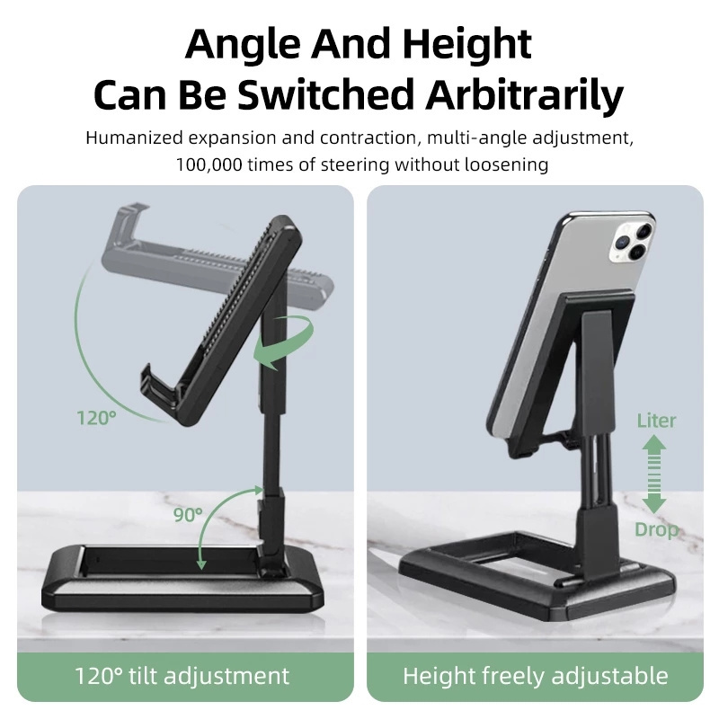 Desktop adjustable mobile phone stand, multi angle universal foldable stand for iPad tablet iPhone Samsung Smart