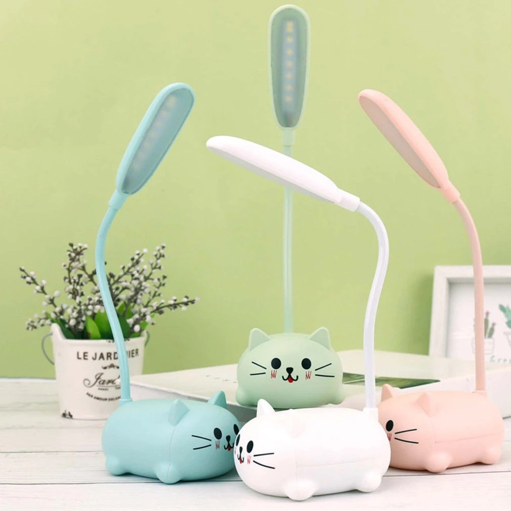 Cartoon Cute Pet Animal Bear Pig Cat Dog Usb Recharge Battery Led Table Night Light Child Eye Protection Warm White Desk Lamp