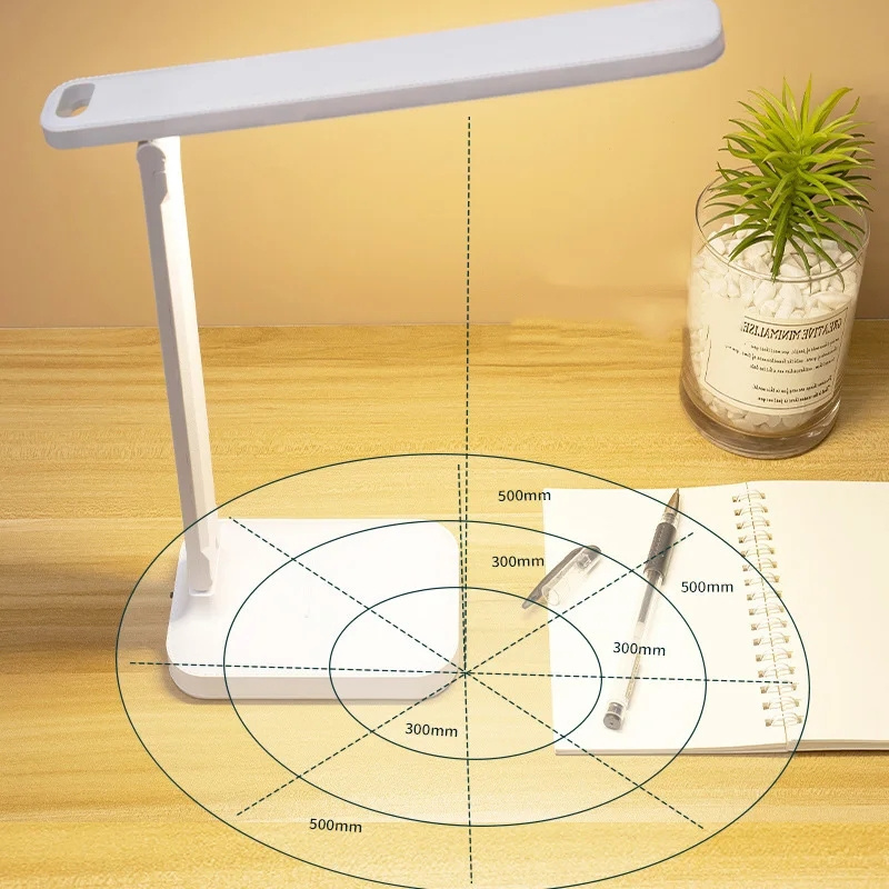 2024 Folding table lamp eye protection touch dimmable LED lamp student dormitory bedroom reading USB rechargeable table lamp