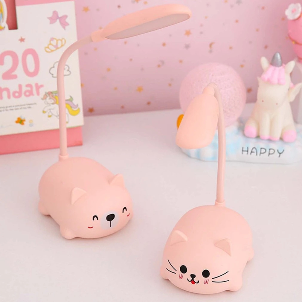 Cartoon Cute Pet Animal Bear Pig Cat Dog Usb Recharge Battery Led Table Night Light Child Eye Protection Warm White Desk Lamp