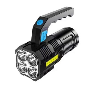 Portable 4 LED Core Strong Light Flashlight USB Rechargeable Waterproof Handheld Lantern Flashlights for Outdoor Camping