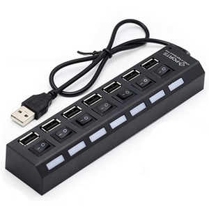 hot USB HUB 2.0 Splitter Multi USB 2.0 HUB USB 7 Port Multiport Hab PC Accessories with Power Adapter for Computer