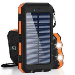 5000mAh Portable Solar Power Bank External Battery Charger Strong LED Light 2 USB Charging Port Outdoor Emergency Use