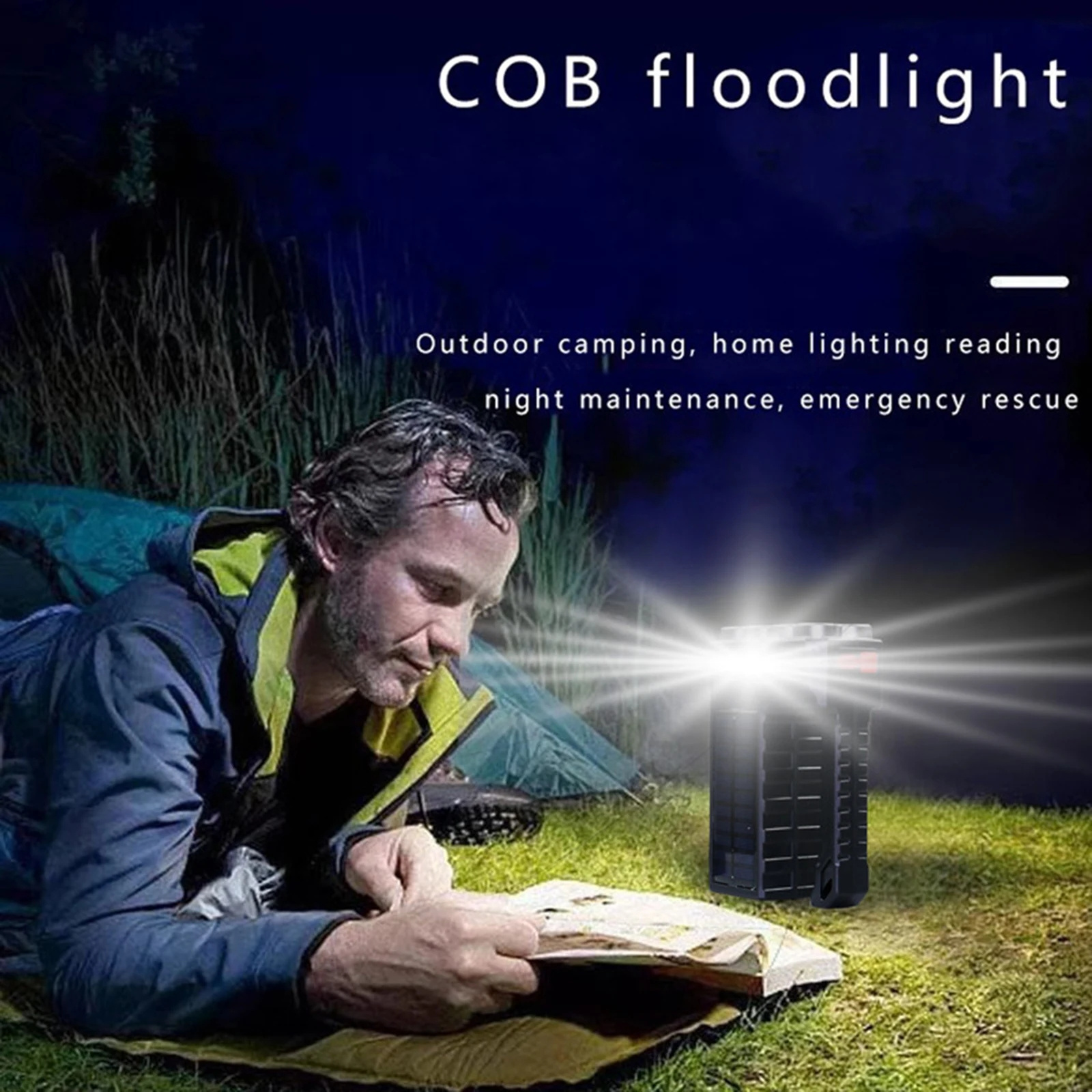 Portable Searchlight solar energy strong light long-range flashlight 8 LED Handheld Solar Flashlight with COB Sidelight 3 Modes