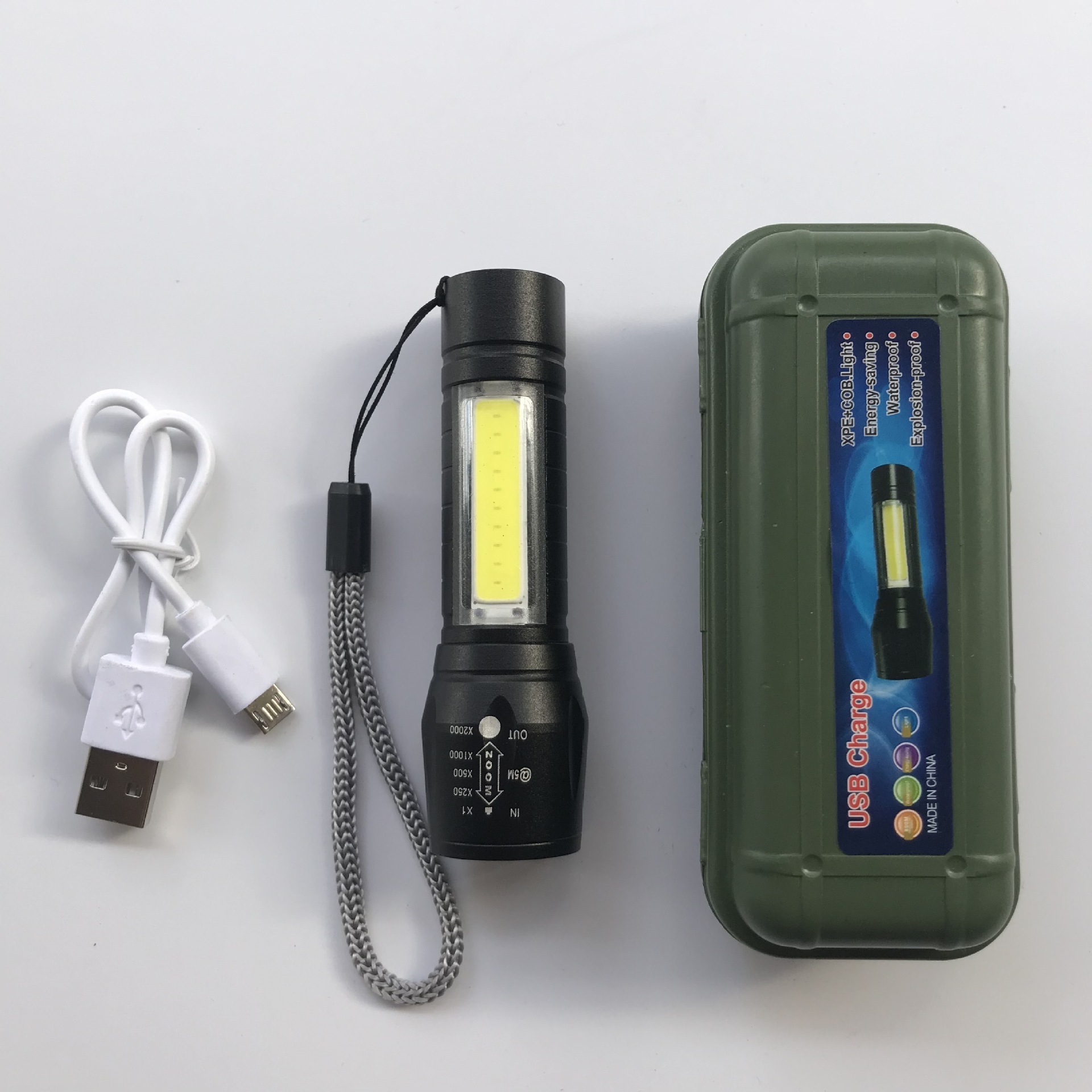 Aluminium Alloy High Power Rechargeable LED Flashlight Mini Zoom Torch Outdoor Camping Strong Lamp Lantern Tactical Flashlight