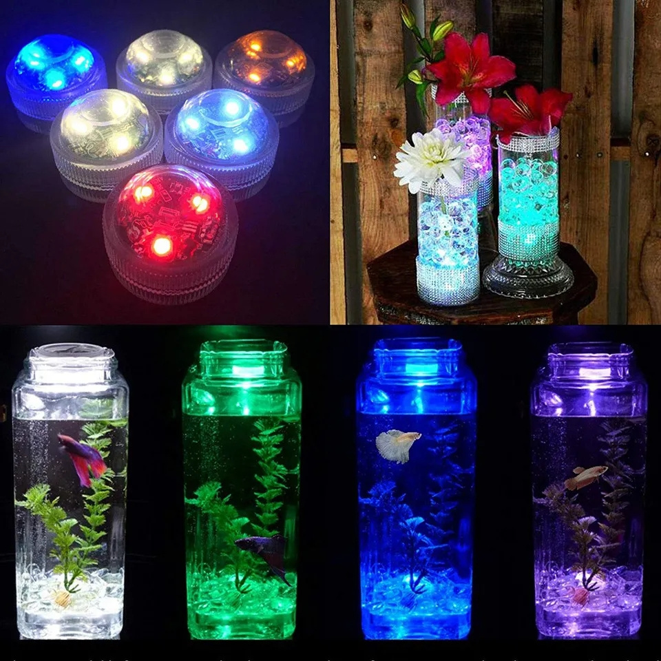 Submersible Led Lights Waterproof Battery Operated 13Color Underwater Light for Fish Tank Swimming Pool Wedding Party Vase Decor