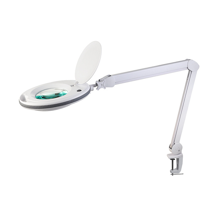 Best Selling Magnifying Glass Lamp Beauty Nail Salon Desk Eyelash Extension Lash Lamp With Dual Color Brightness Adjustment