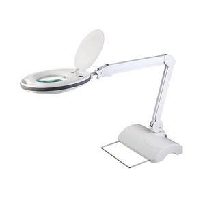 Best Selling Magnifying Glass Lamp Beauty Nail Salon Desk Eyelash Extension Lash Lamp With Dual Color Brightness Adjustment