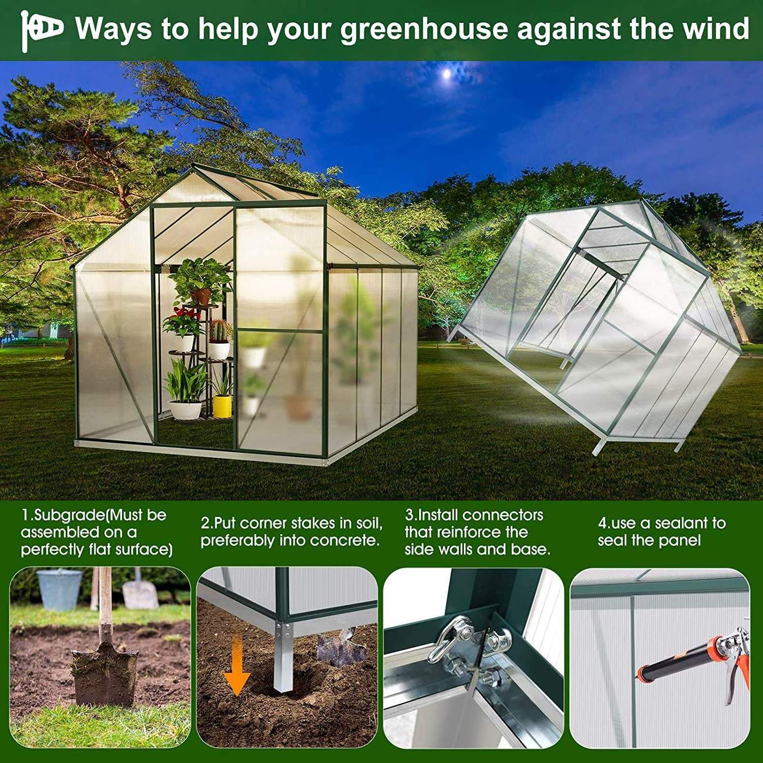 Portable Modular Glass Winter Garden Gazebo Prefab Green House Insulated Walk In Cheap Indoor Home Hobby Greenhouse